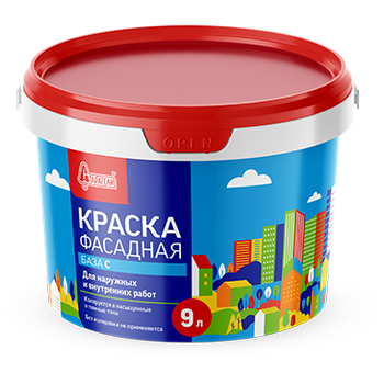 Краска "Фасадная База С" 9 литров