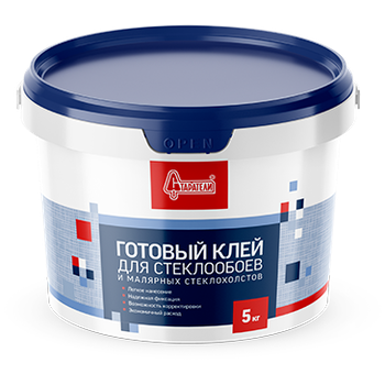 Готовый клей для стеклообоев и малярных стеклохолстов 5 кг